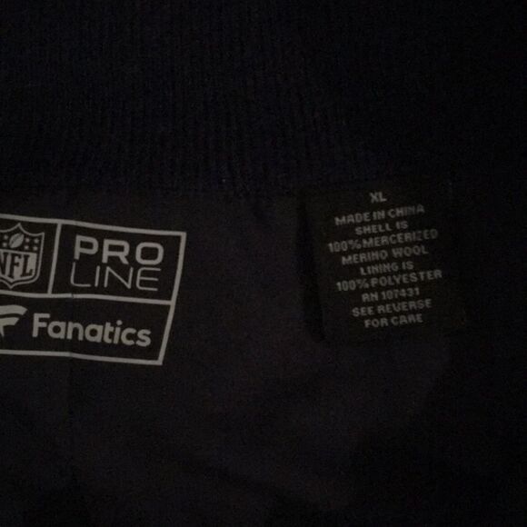 Woman’s New England Patriots Blue Super Bowl Wool lined T neck lined sweater XL - Picture 3 of 5